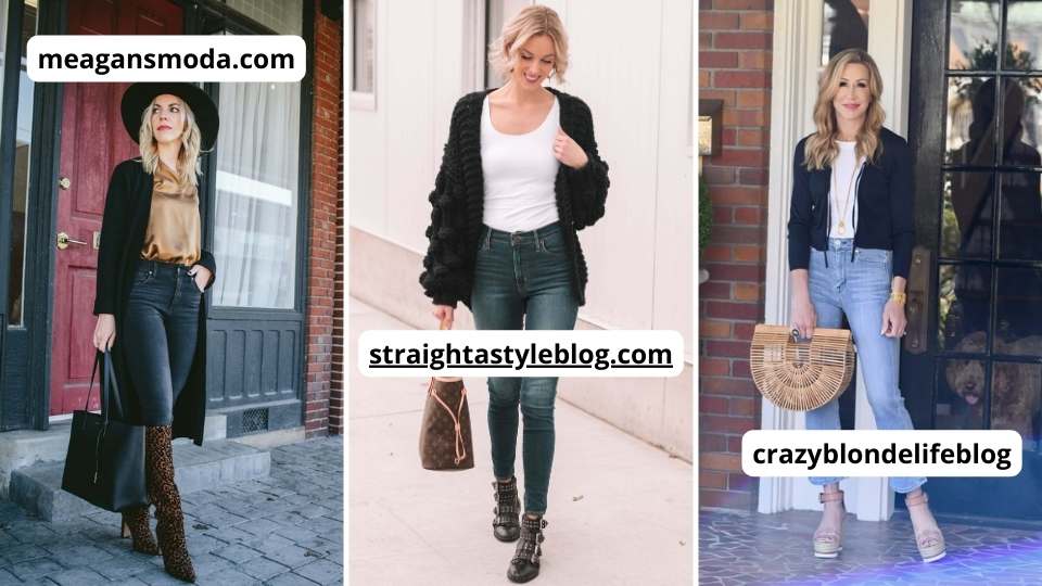 Looks blogueuse avec cardigan noir et jean.